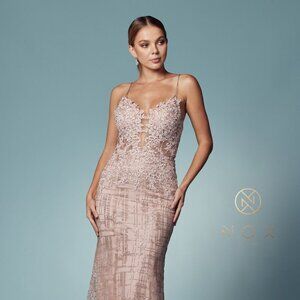 NEW LONG OFF SHOULDER MERMAID DRESS WITH TRUMPET SKIRT AND ZIPPER BACK NXR282-1